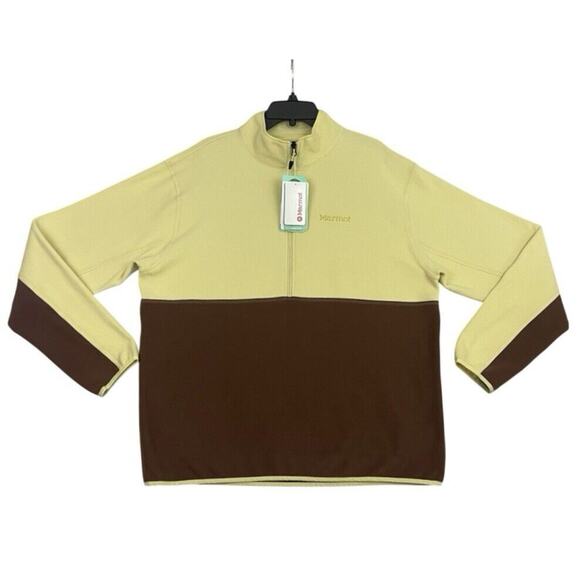 Marmot M12650 Fleece Pullover XL Half Zip Jacket Yellow Brown NWT - Picture 4 of 15